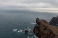 Great drone photo above the cliffs of So Loureno in Madeira, a small island in the Atlantic Ocean.