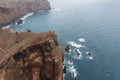 Great drone photo above the cliffs of So Loureno in Madeira, a small island in the Atlantic Ocean. Royalty Free Stock Photo