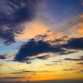 Epic sky landscape with vibrant sunset and fantastic clouds Royalty Free Stock Photo