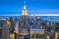 Epic skyline of New York City evening view