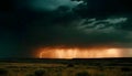 Epic Stormy Night in the Plains Royalty Free Stock Photo