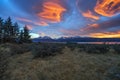 Epic Sunrise at Aoraki Mount Cook National Park, South Island, New Zealand Royalty Free Stock Photo