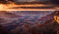 Epic Sunrise Over the Grand Canyon Beautiful scene Royalty Free Stock Photo