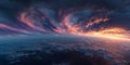 Epic Sunset Cityscape Dramatic Cloudscape Panorama Royalty Free Stock Photo