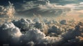 Epic sunset clouds, incredibly beautiful clouds. Generative Ai Royalty Free Stock Photo