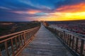 Epic sunset over medieval fortress Ovech near Provadia, Bulgaria