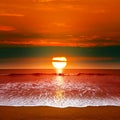 Epic sunset over ocean Royalty Free Stock Photo