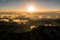 Aerial drone photo - Sunset over the Southern Japanese Alps, Japan Royalty Free Stock Photo