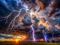 Epic Thunderstorm Cloudscape Natures Raw Power Unleashed in a Dramatic Sky Royalty Free Stock Photo