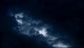 Epic thunderstorm moving clouds at night with lightning seamless loop
