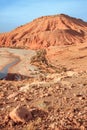 Epic Viev View of the desolating valley Ounila River. Beautiful Northern African Landscape . Fascinating view from the Royalty Free Stock Photo