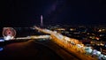 Epic view footage taken in blackpool with a drone during the night