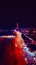 Epic view footage taken in blackpool with a drone during the night