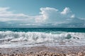 Epic waves on azure sea, Lefkada island, Greece