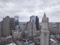 epic wide aerial shot of downtown boston massachusetts during cloudy day Royalty Free Stock Photo