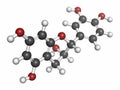 Epicatechin (l-epicatechin) chocolate flavonoid molecule. Atoms are represented as spheres with conventional color coding: Royalty Free Stock Photo