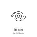 epicene icon vector from gender identity collection. Thin line epicene outline icon vector illustration. Linear symbol for use on