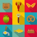 Epicure icons set, flat style Royalty Free Stock Photo