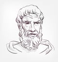 Epicurus vector sketch portrait isolated illustration
