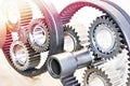 Epicyclic planetary gearing metal gears Royalty Free Stock Photo