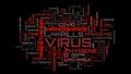 Epidemic COVID-19 red word cloud illustration. Red word collage concept Royalty Free Stock Photo