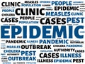 EPIDEMIC - image with words associated with the topic EPIDEMIC, word cloud, cube, letter, image, illustration