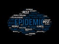 EPIDEMIC - image with words associated with the topic EPIDEMIC, word cloud, cube, letter, image, illustration