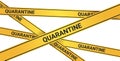 Epidemic MERS-CoV quarantine caution on yellow warning tape coronavirus infection wuhan 2019-nCoV pandemic health risk