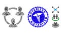 Flu Collage Trust Circle Icon with Medic Distress Notarized Seal