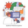 Epidemic Prediction Systems concept. Flat vector illustration.