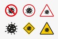 Epidemic signs collection set. Vector virus signs Royalty Free Stock Photo