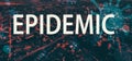 Epidemic theme with downtown Los Angeles at night Royalty Free Stock Photo