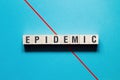 Epidemic word concept on cubes Royalty Free Stock Photo