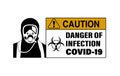 Epidemiological danger sign vector illustration