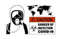 Epidemiological danger sign vector illustration