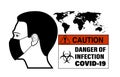 Epidemiological danger sign vector illustration