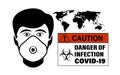 Epidemiological danger sign vector illustration