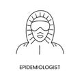 Epidemiologist line icon in vector, illustration of medical profession.