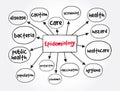 Epidemiology mind map, health concept for presentations and reports