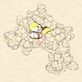 Epidermal growth factor (EGF) signaling protein molecule. Epidermal growth factor (EGF) signaling protein molecule. Most atoms are