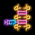 epidural spinal anesthesia neon glow icon illustration