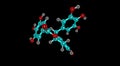 Epigallocatechin gallate molecular structure isolated on black
