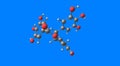 Epigallocatechin gallate molecular structure isolated on blue