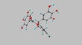 Epigallocatechin gallate molecular structure isolated on grey