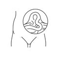 Epigastric hernia line icon. Vector isolated element.