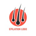 Epilation logo with hair root