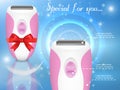 Epilator advertising poster vector design template