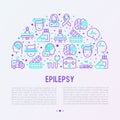 Epilepsy concept in half circle