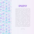 Epilepsy concept with thin line icons