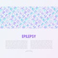 Epilepsy concept with thin line icons